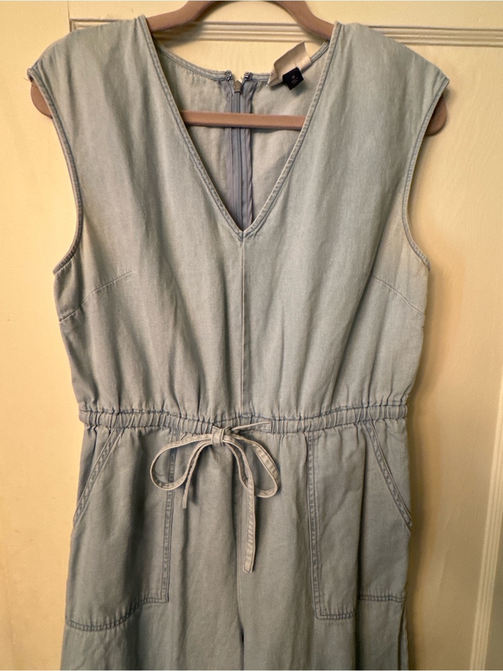 Universal Thread Light Blue Sleeveless Denim Jumpsuit